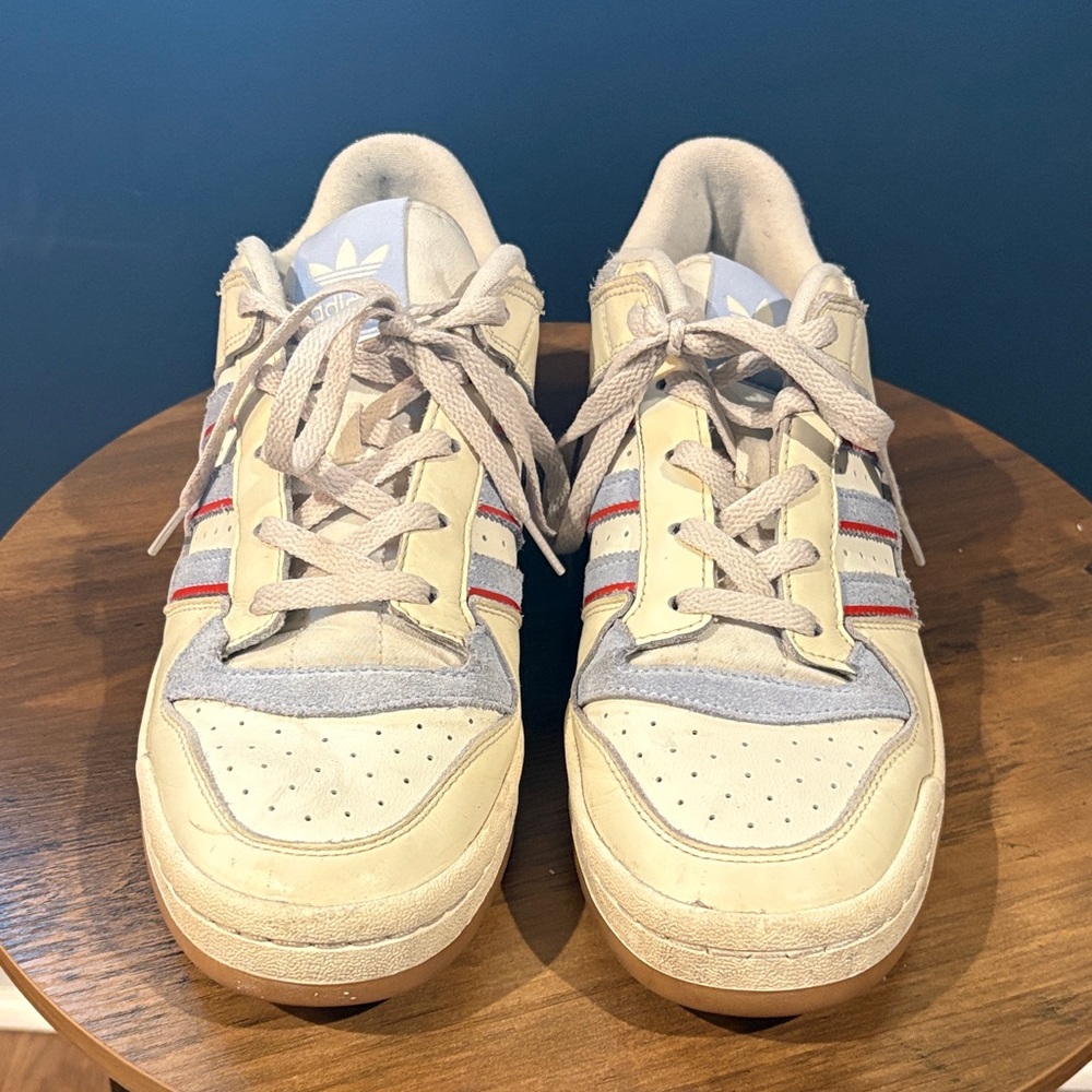 Adidas Cream and Red Casual Sneakers